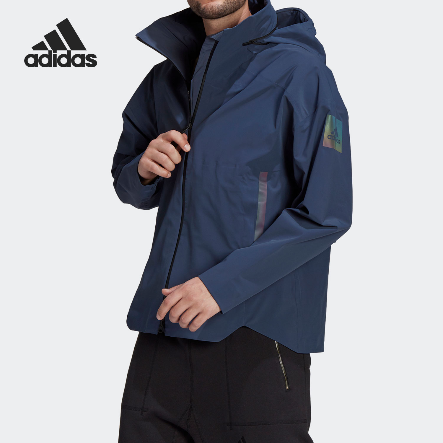 Adidas/阿迪达斯正品 MYSHELTER 男子户外连帽防水运动外套GR0596