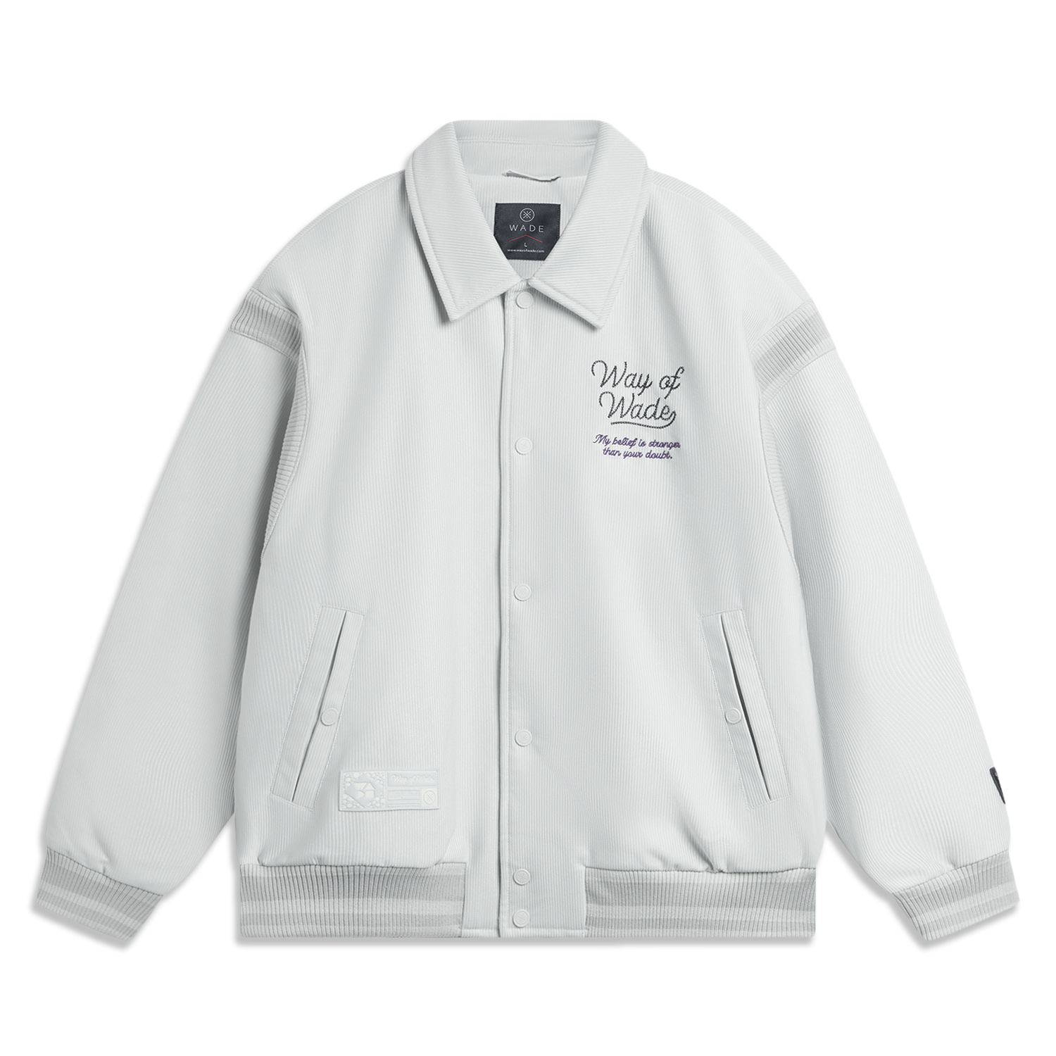 Lining/李宁正品韦德圣诞系列男子休闲百搭宽松翻领棉夹克AJMU095