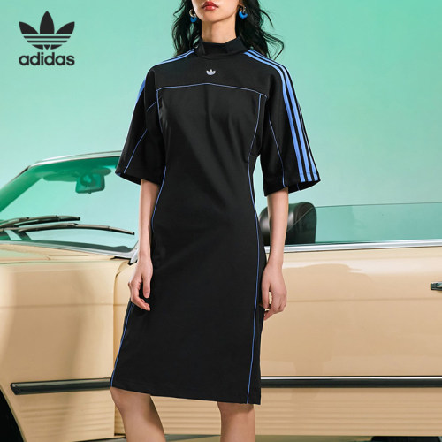 Adidas/阿迪达斯正品FITTED DRESS女子运动紧身连衣裙IC2270