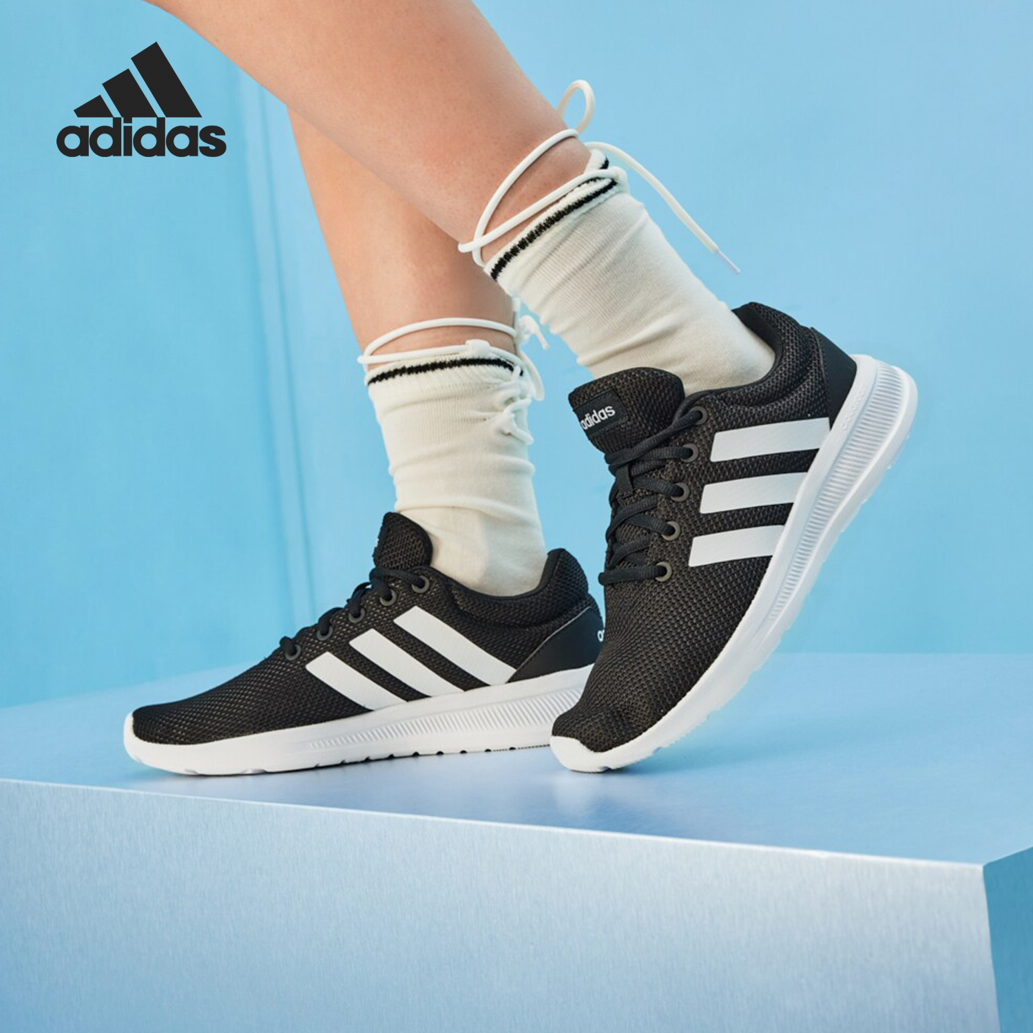 Adidas/阿迪达斯正品新款男女同款实用网面透气跑步鞋JS3020