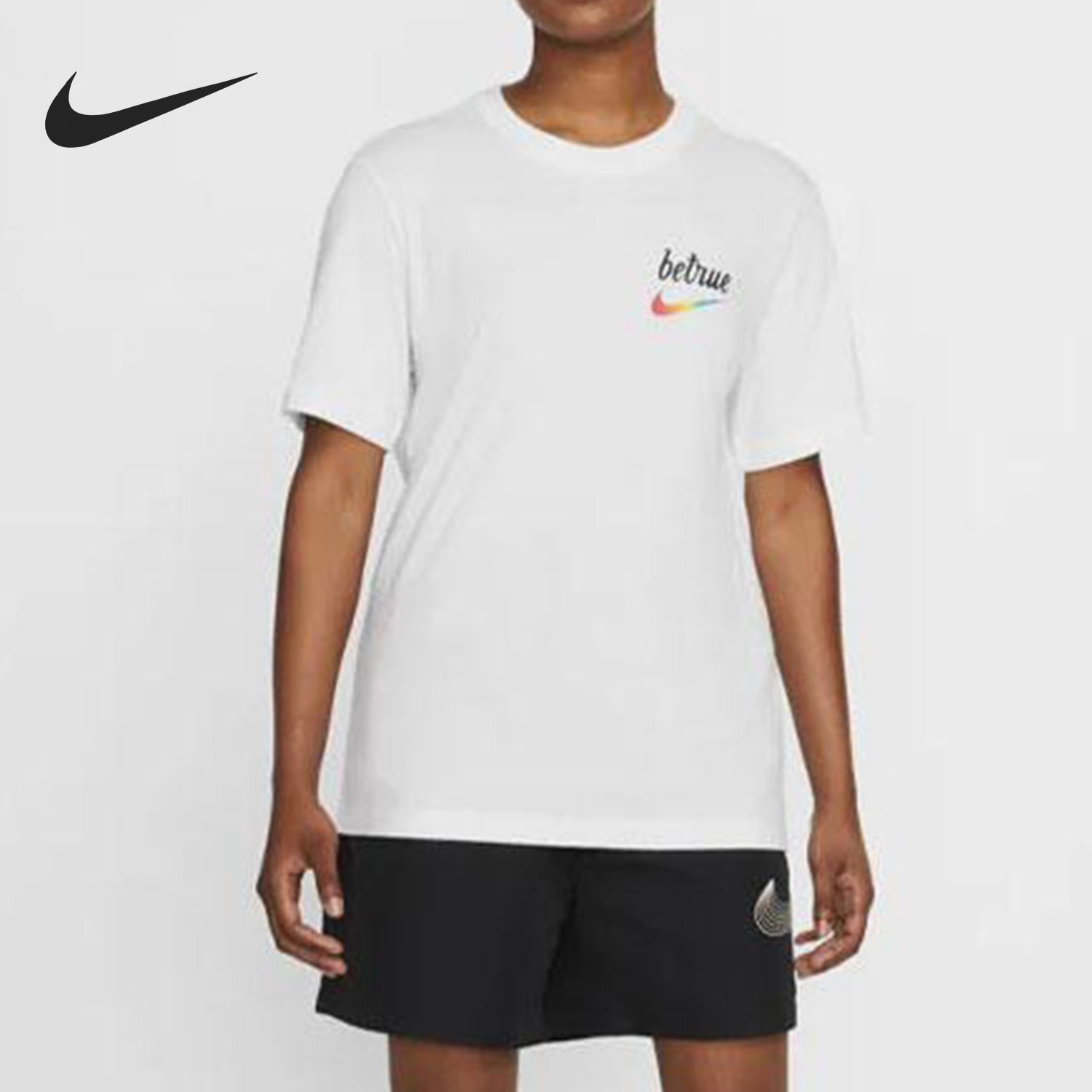 Nike/耐克正品2025 男士套头针织透气运动图案休闲短袖DJ0929-100