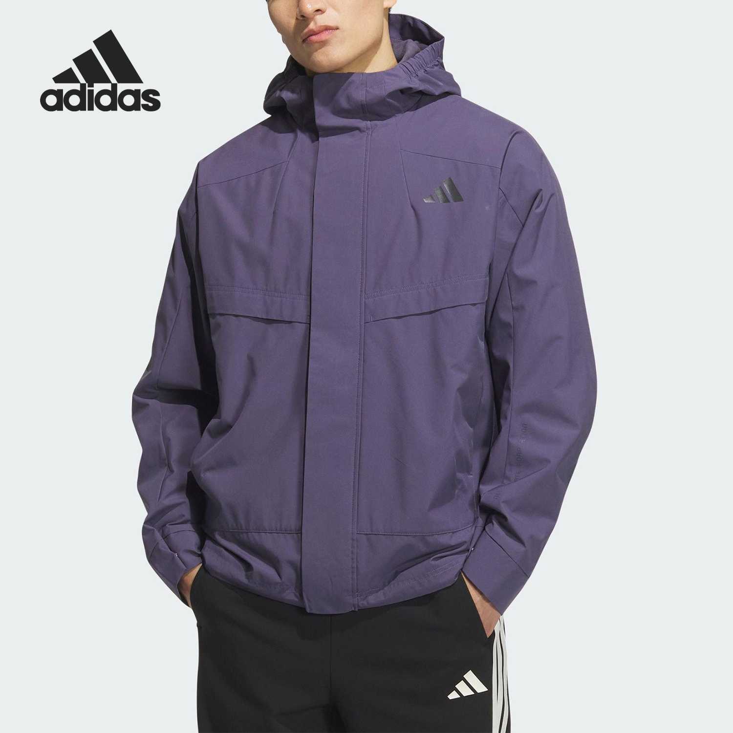 Adidas/阿迪达斯正品2025秋季款男士日常连帽耐穿印花外套KB7626