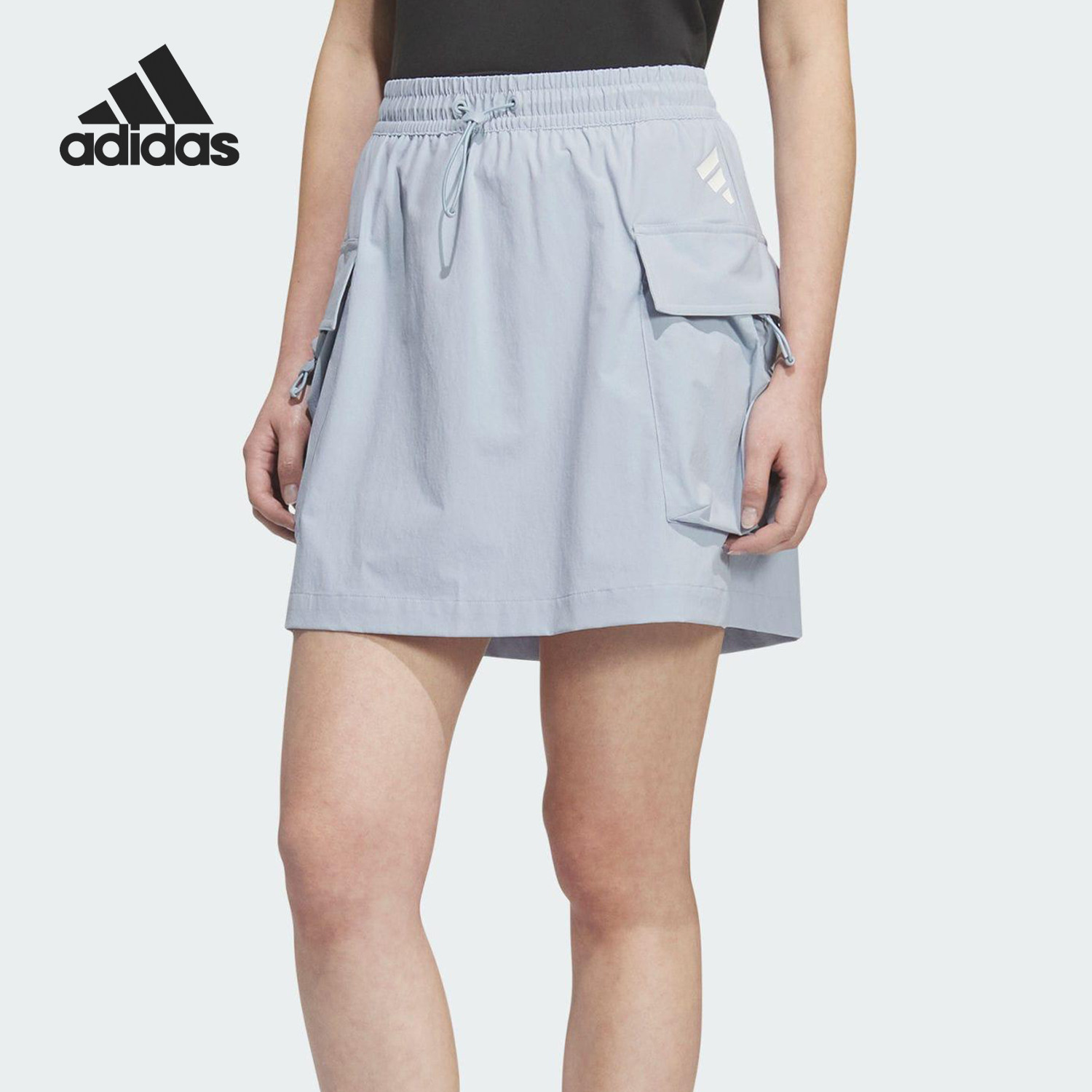 Adidas/阿迪达斯正品夏季款女士梭织实用口袋半身裙KC3775