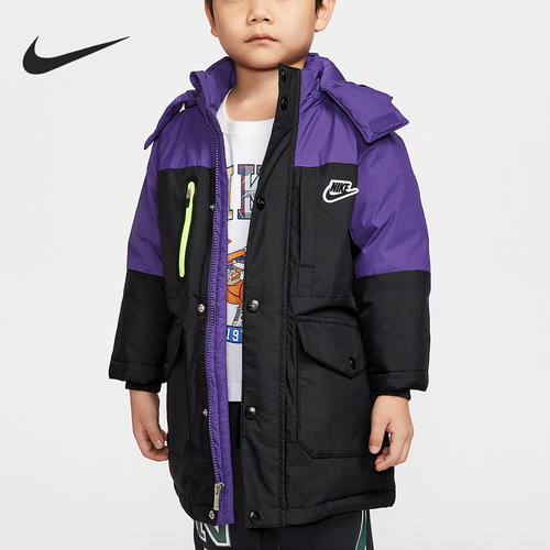 Nike/耐克正品冬季小童三防羽绒中长款经典运动夹克IQ9941-010