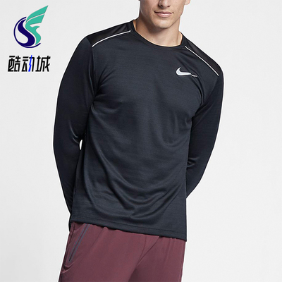 Nike/耐克正品春秋男士轻盈圆领柔软经典透气长袖T恤AJ7569-010