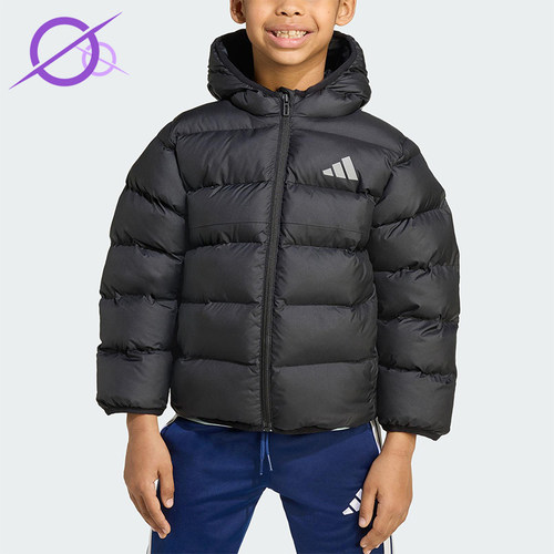 Adidas/阿迪达斯正品2025小童反光简约运动休闲保暖棉服JM8864