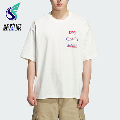 Adidas/阿迪达斯正品三叶草男士运动平纹针织赛车耐穿短袖KH1198