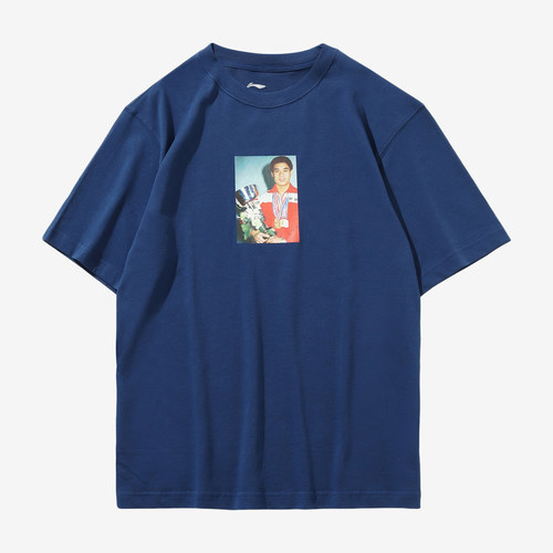 李宁官方正品Li's Photo男短袖印花吸湿排汗透气速干T恤AHSN863-1