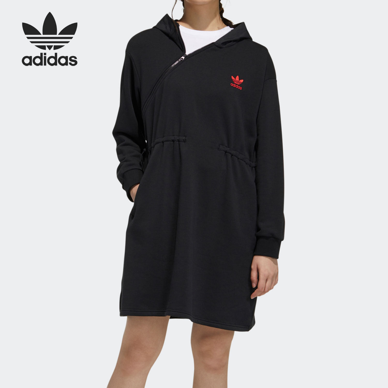 Adidas/阿迪达斯正品三叶草女子针织透气休闲连衣裙 GN4743,运动服/休闲服装,运动连衣裙,淘宝优惠券,粉丝福利购,淘宝优惠卷