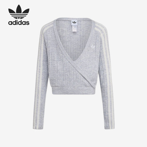 Adidas/阿迪达斯正品三叶草大童条纹运动舒适休闲毛衣LF2886