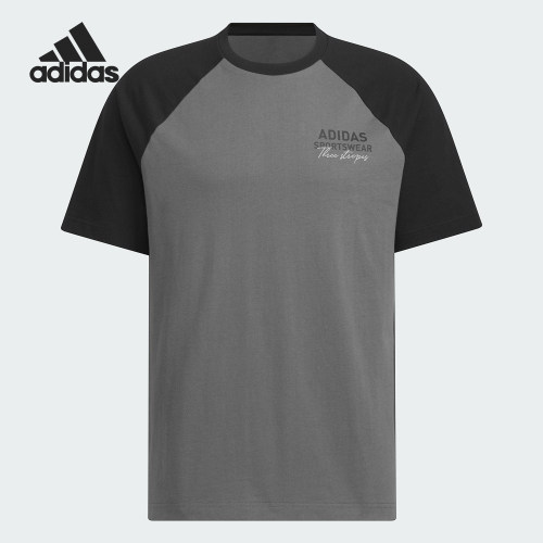 Adidas/阿迪达斯正品2025新款男女运动拼接透气圆领T恤JZ0116