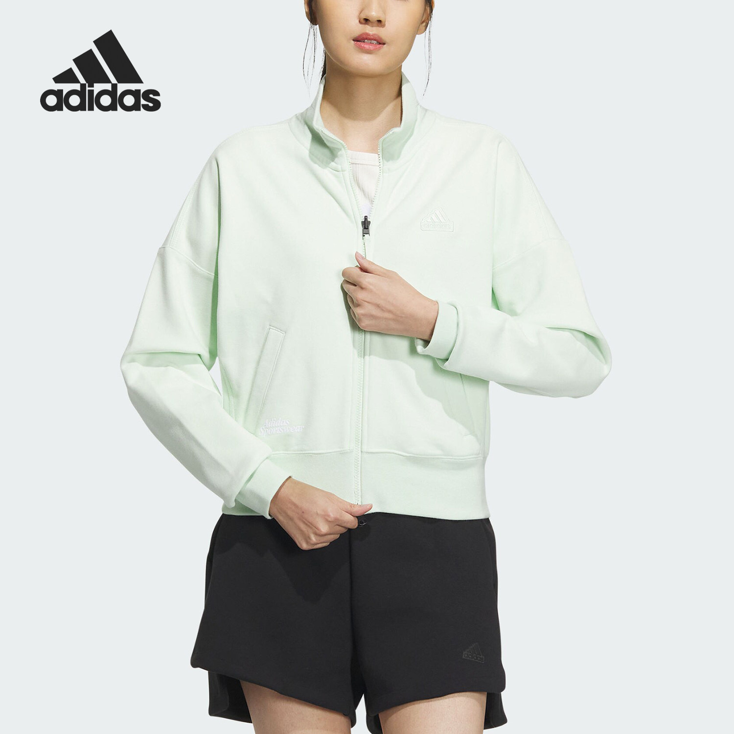 Adidas/阿迪达斯正品新款女士运动休闲针织立领外套IM8849,运动服/休闲服装,运动茄克/外套,淘宝优惠券,粉丝福利购,淘宝优惠卷