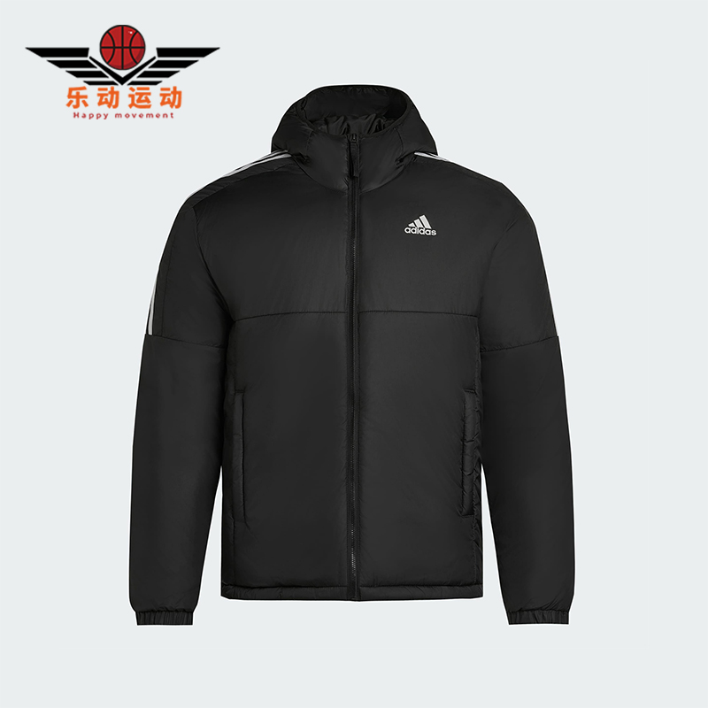 Adidas/阿迪达斯正品Essentials男士休闲连帽日常户外棉服KF6755