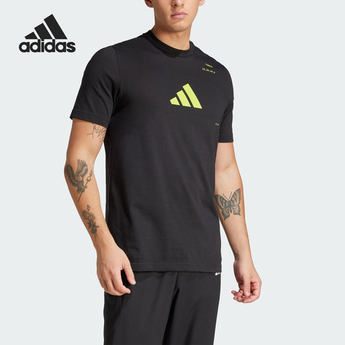 Adidas/阿迪达斯正品M TNS CAT G男士透气训练网球T恤JD6017
