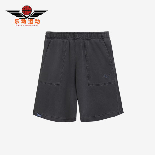 Puma/彪马正品SS25纯色松紧中腰男休闲短裤经典舒适短裤633137-69