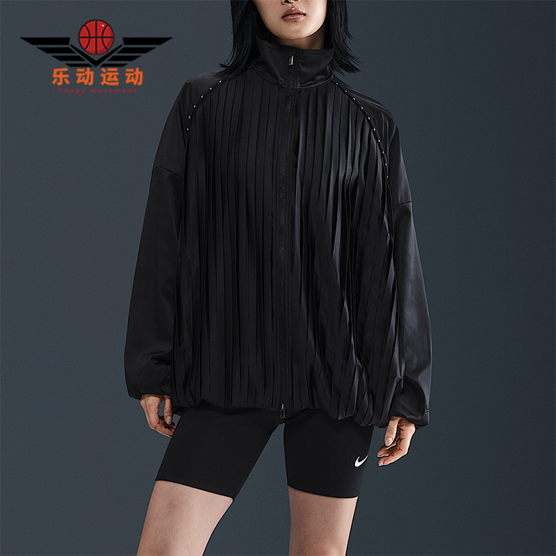 Nike/耐克正品Sportswear女士针织褶裥运动宽松外套HJ0518-010