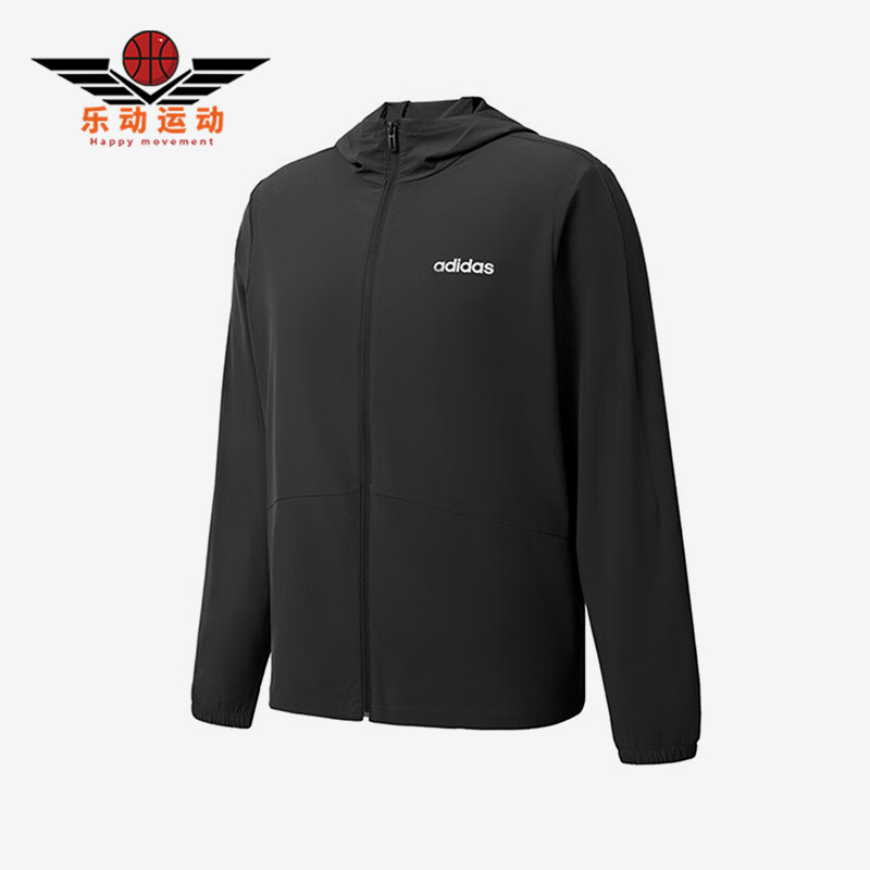 Adidas/阿迪达斯正品新款男女黑色纯色经典休闲夹克外套JN8451 - 实物图
