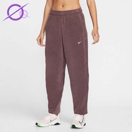Nike/耐克正品2025冬季款女士休闲中腰摇粒绒刺绣长裤HV3708-502