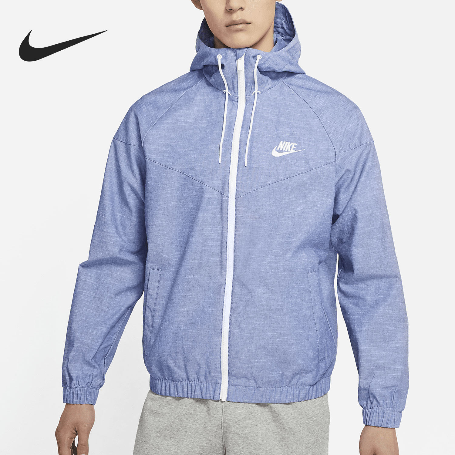 Nike/耐克正品当季新款男子连帽牛仔休闲运动夹克外套 DM1184-411