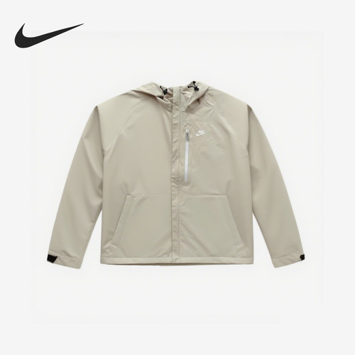 Nike/耐克正品新款男米白色宽松连帽简约夹克外套DM5500-206