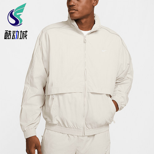 耐克男士立领运动刺绣外套