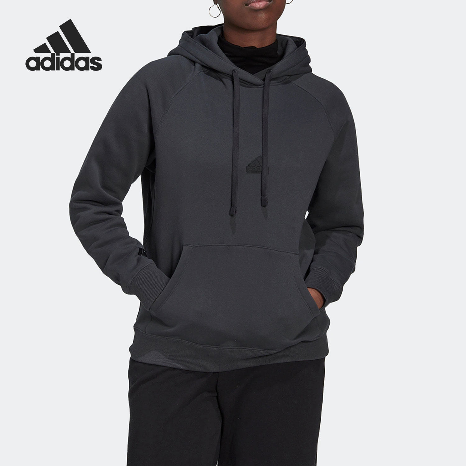 Adidas/阿迪达斯正品2022春秋新款连帽女子运动卫衣HM2854