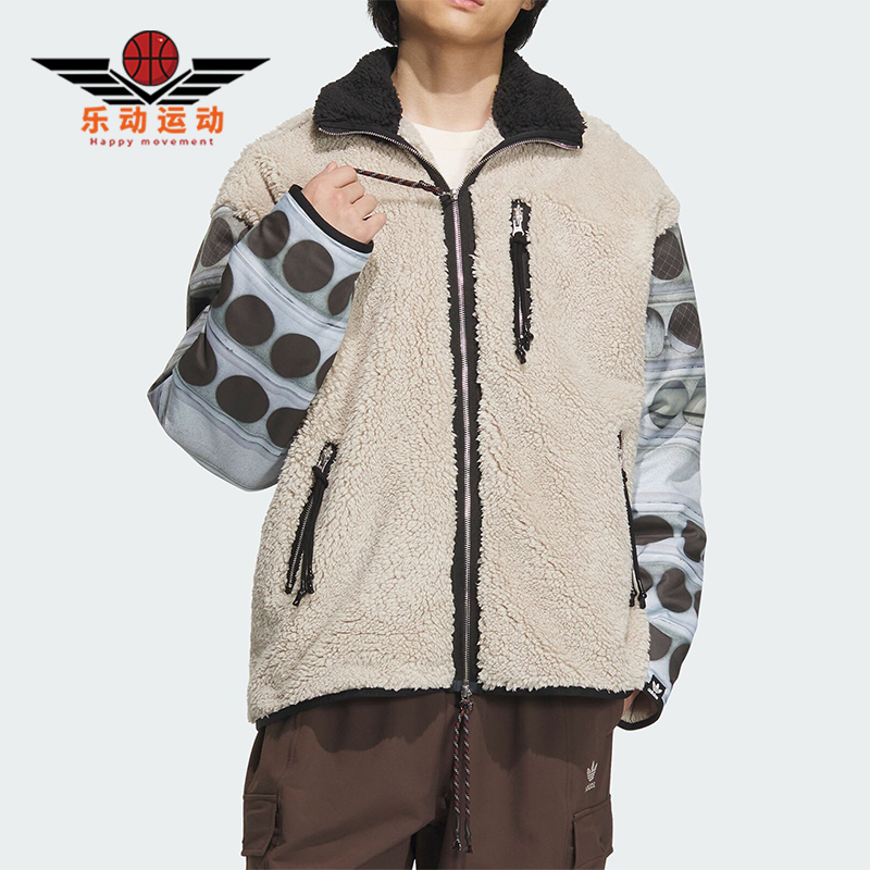 阿迪达斯加绒运动宽松夹克外套