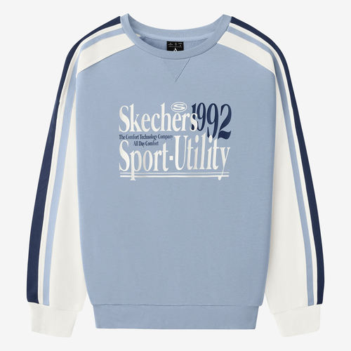 Skechers斯凯奇正品儿童款运动休闲字母印花卫衣L125M065-02F2