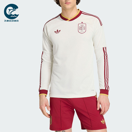 Adidas/阿迪达斯正品三叶草男士复古足球球衣舒适长袖T恤KA1957