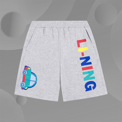 Lining/李宁正品男小童时尚生活系列透气舒适运动短卫裤YKSQ217