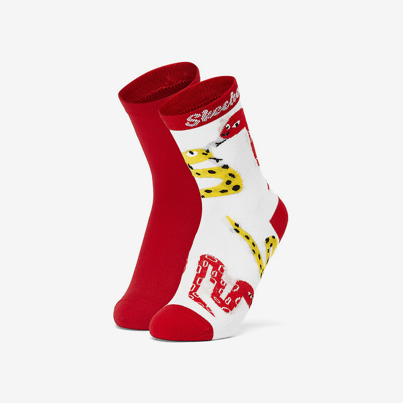 Skechers/斯凯奇正品2025新年款儿童运动休闲日常袜子两双装