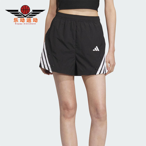 Adidas/阿迪达斯正品2025夏季女士梭织经典运动宽松短裤KE5852