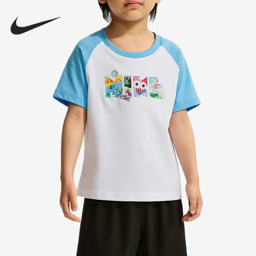 Nike/耐克正品婴童印花图案圆领插肩运动短袖T恤JF2007-100