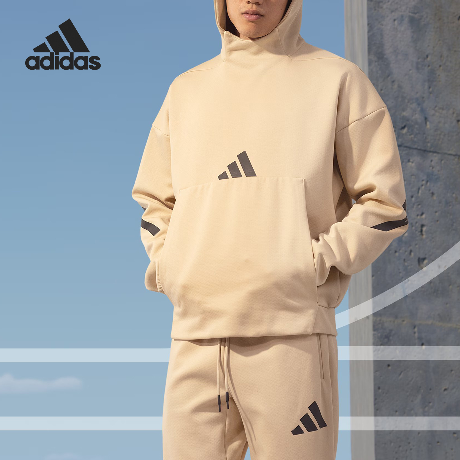 Adidas/阿迪达斯正品M Z.N.E. HD男士针织套头保暖卫衣JJ4894