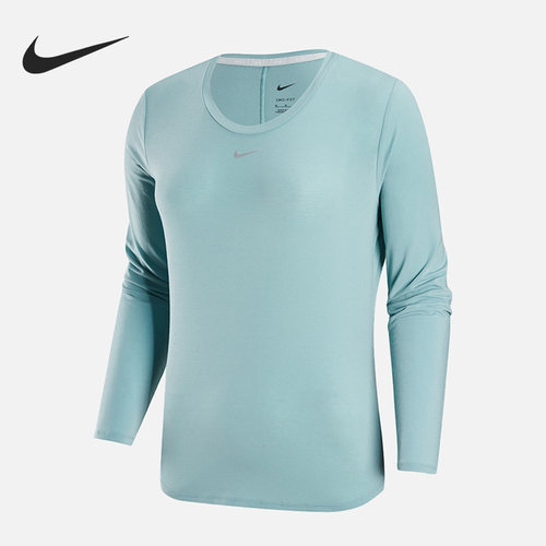 Nike/耐克正品圆领长袖T恤新款女蓝色运动长袖T恤DD0621-309