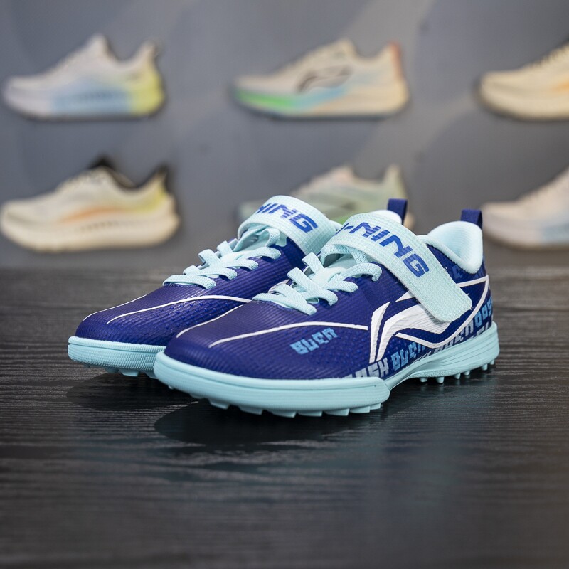 李宁正品疾影3男小大童专业运动训练魔术贴低帮足球鞋YKGV004-5