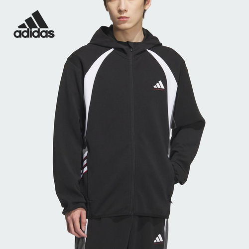 Adidas/阿迪达斯正品2025秋季款男士篮球拼接连帽外套KC0330