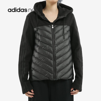 Adidas/阿迪达斯正品 NEO 女子羊羔绒拼接运动羽绒服EI6261