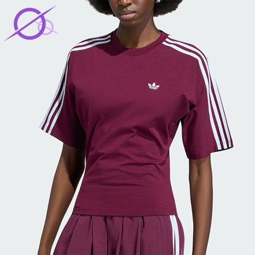 Adidas/阿迪达斯正品三叶草女士经典修身复古时尚短袖T恤KY5092