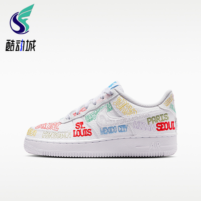 Nike/耐克正品AIR FORCE 1 GS女子大童经典运动板鞋IO9739-100