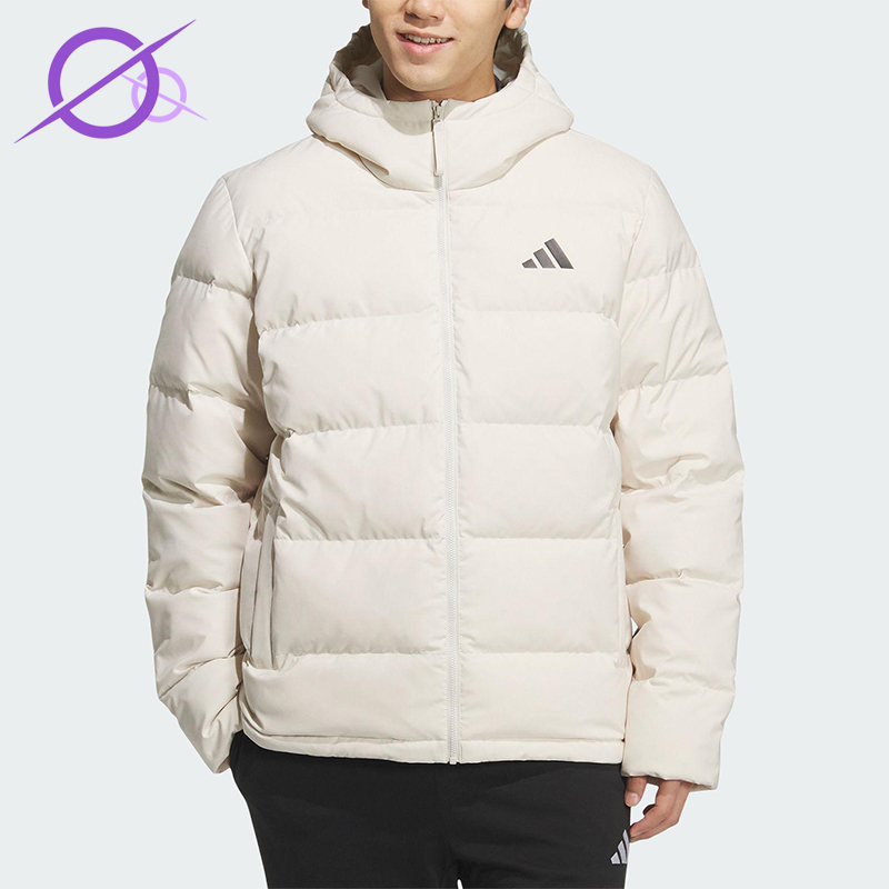 Adidas/阿迪达斯正品2025男士简约运动休闲连帽保暖羽绒服KF4398