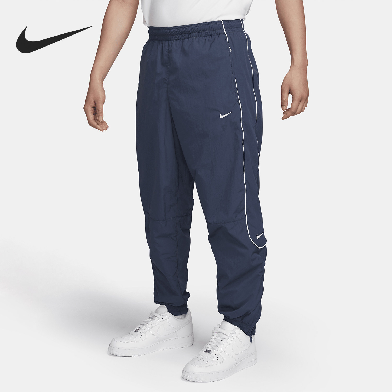 Nike/耐克正品Solo Swoosh 男士梭织反光条长裤FB8621-437