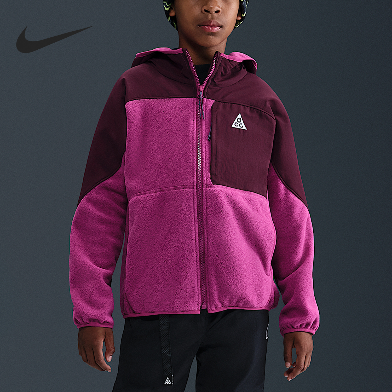 Nike/耐克正品2025大童休闲摇粒绒拉链复古夹克外套HQ9606-501