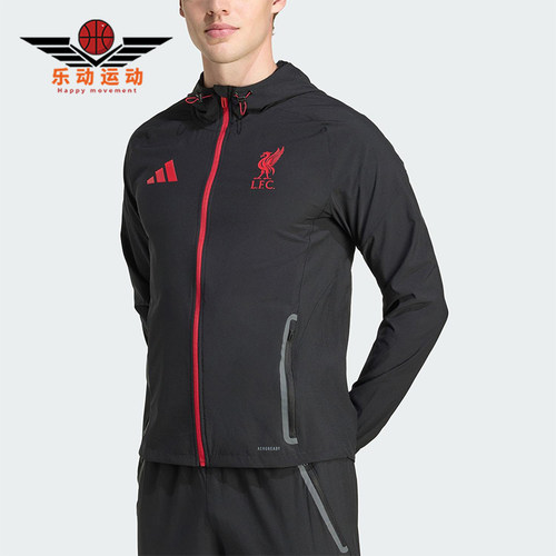 Adidas/阿迪达斯正品2025夏季款男士日常足球连帽运动外套JZ5556