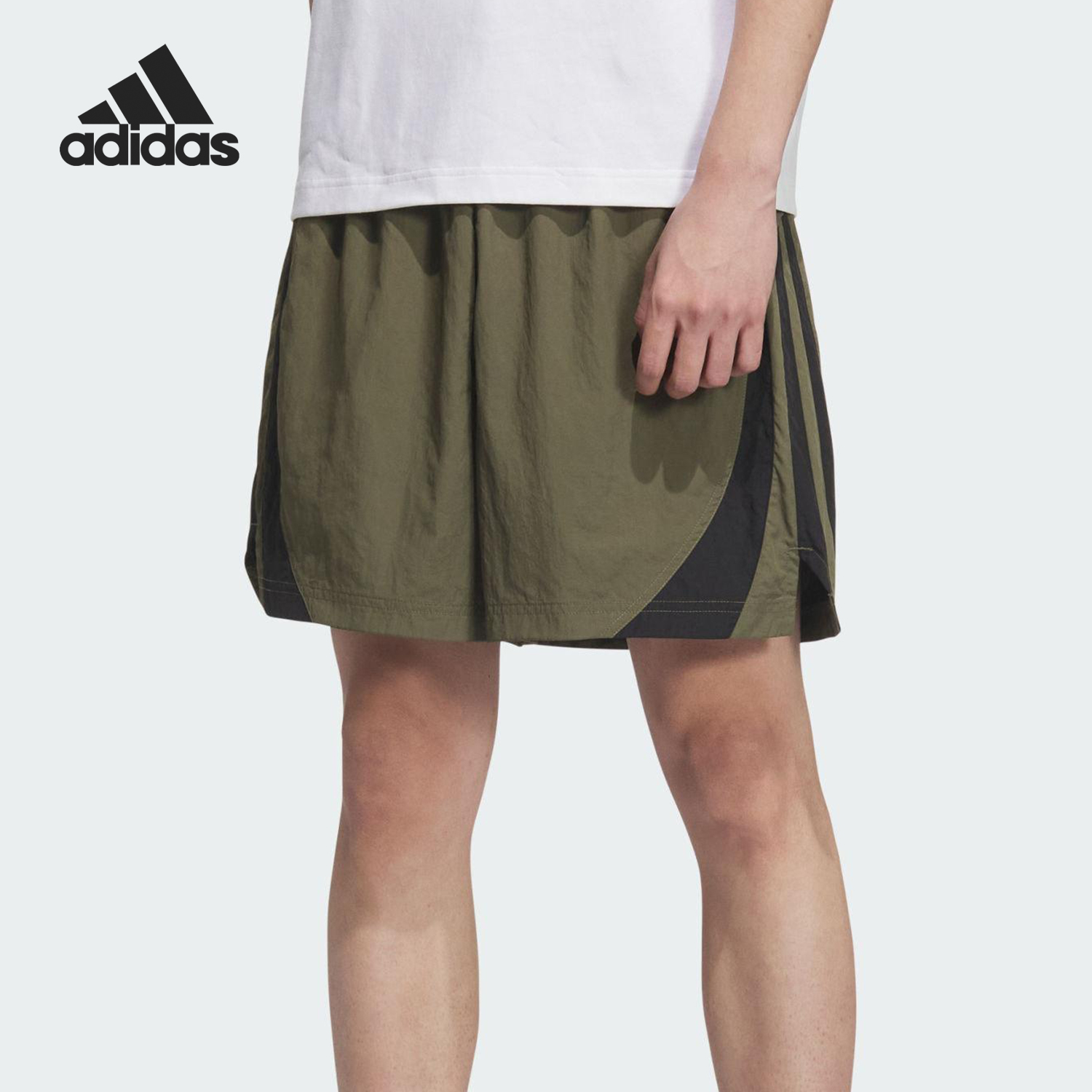 Adidas/阿迪达斯正品2025夏季款男女宽松梭织篮球短裤KE5909