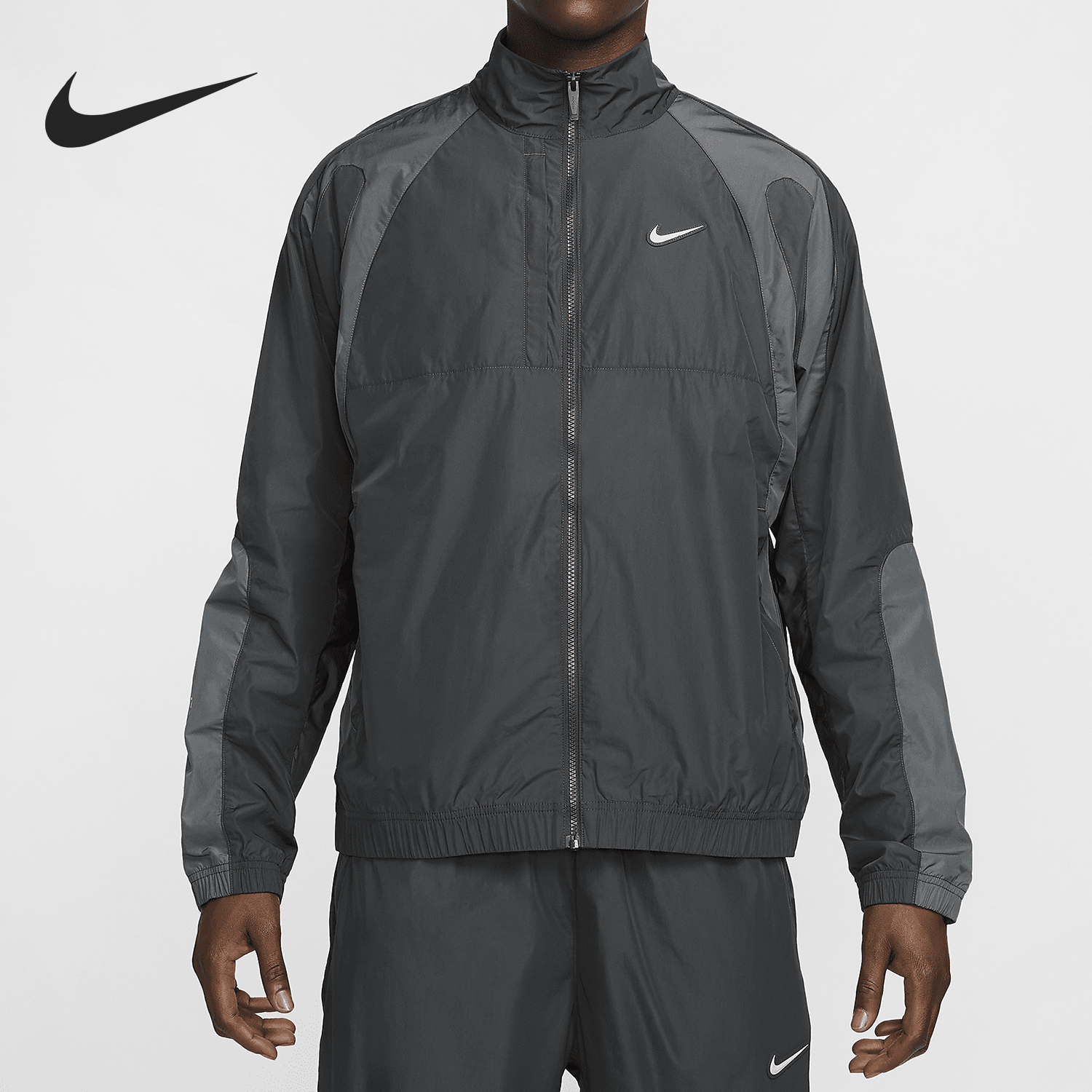 耐克男士休闲立领拉链外套