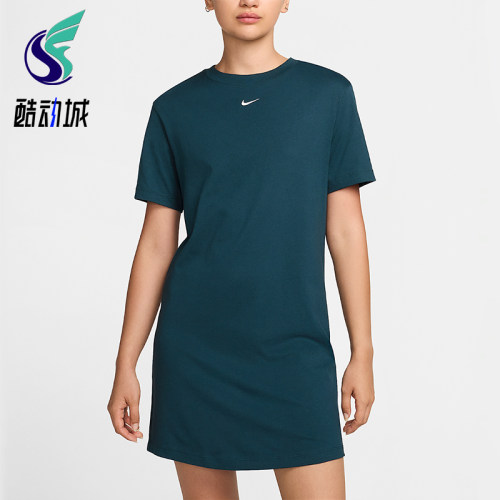 Nike/耐克正品女士休闲舒适透气圆领短袖连衣短裙DV7883-478