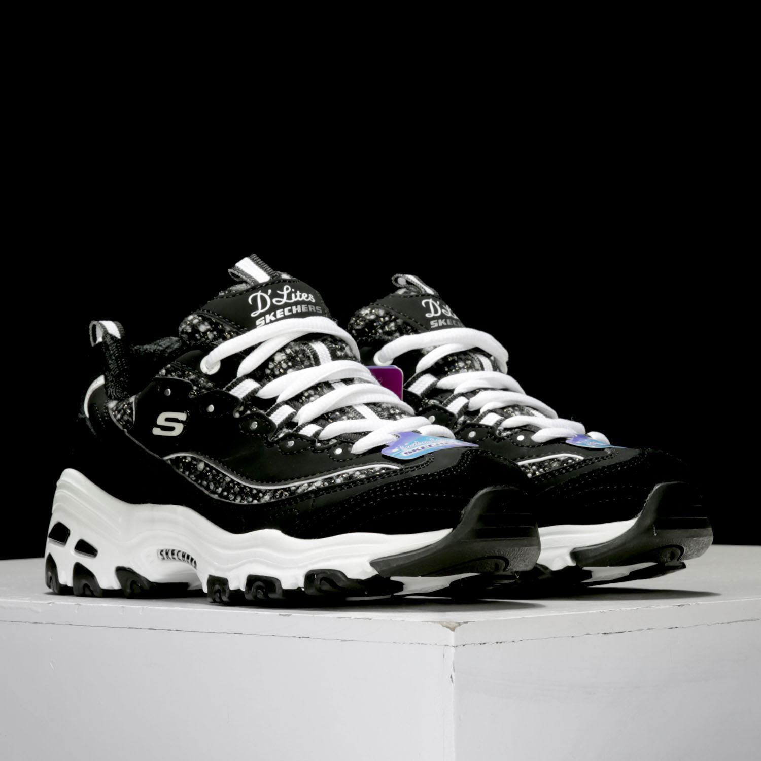 Skechers/斯凯奇正品2020年春季新款女子低帮熊猫鞋厚底休闲鞋