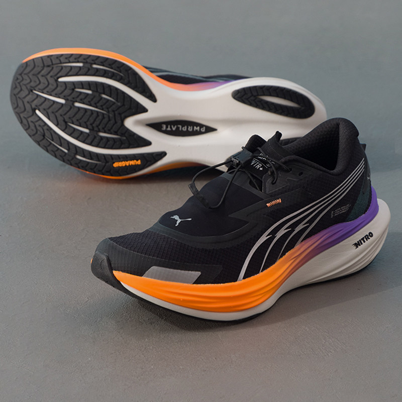 Puma/彪马正品男黑橙色支撑网面场馆贴合包裹经典训练鞋310080-02