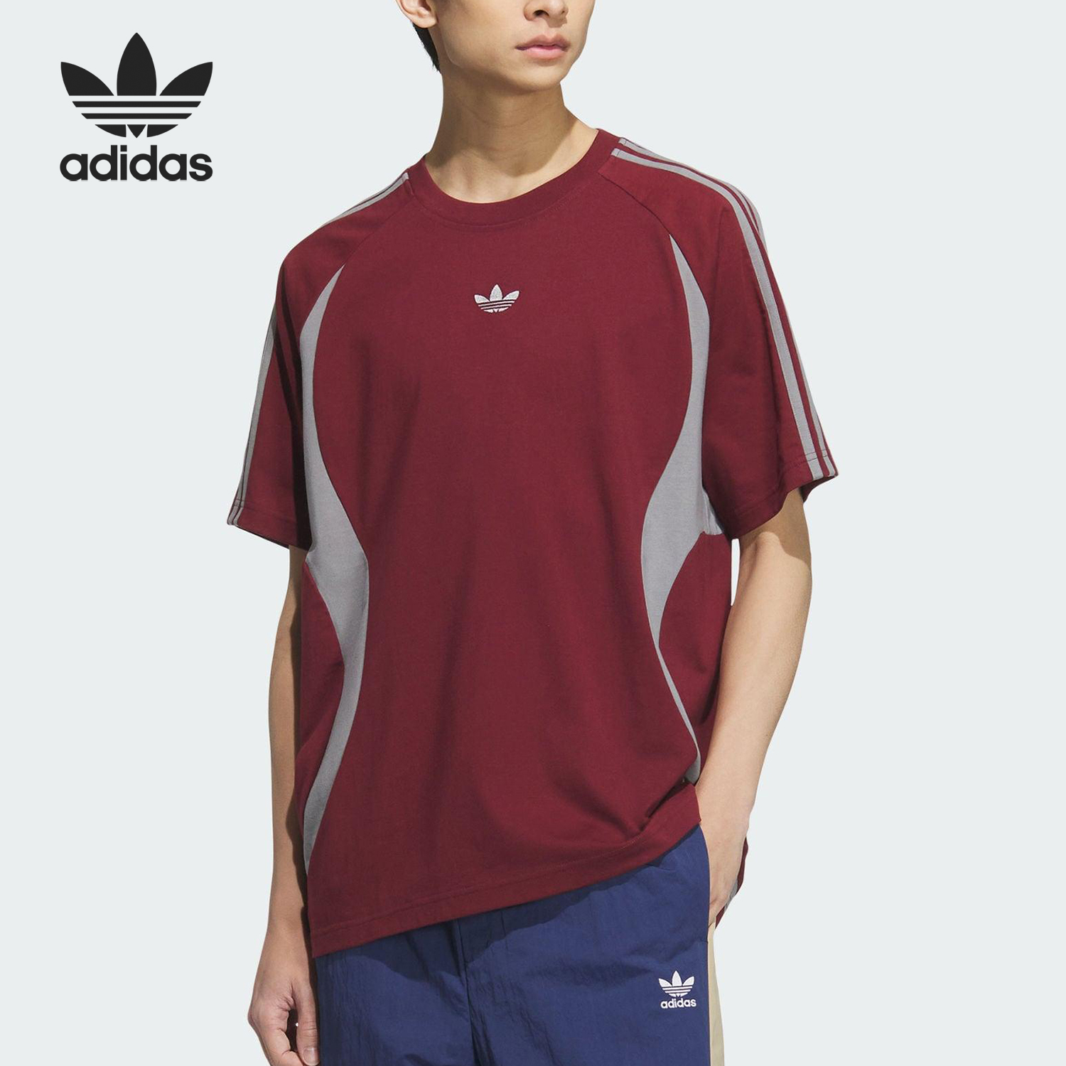Adidas/阿迪达斯正品2025夏季三叶草男士经典透气圆领短袖KB8967